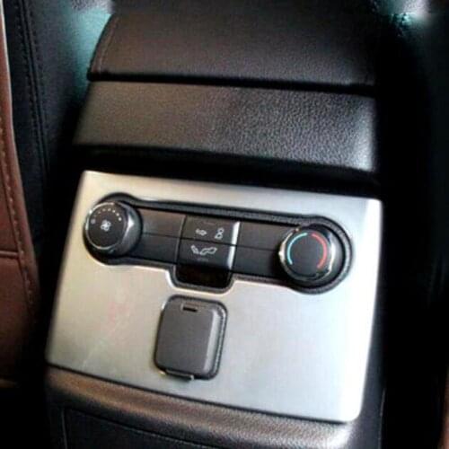 For Ford Explorer 2016-2018 2PCS ABS Chrome Car Armrest Box After Control+Lower Storage Cover Trim Car Styling Accessories