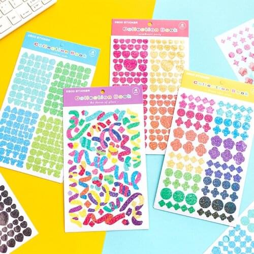 4Pcs/pack Color Ribbon letter number star Decorative PVC Stickers Scrapbooking diy Label Diary Stationery Album Journal Planner