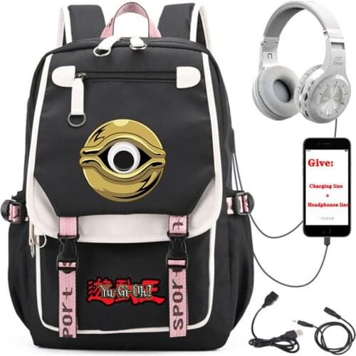 Anime Yu-Gi-Oh! backpack Unisex Travel Backpack student School book Bag USB Charging teenagers Laptop packsack