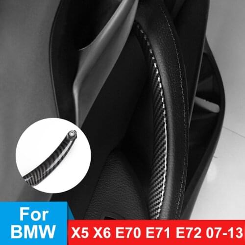 Car Right Left Interior Inner Door Carbon Fiber Color Pull Handle Armrest Trim Replacement For BMW E70 X5 E71 E72 X6 2007-2013