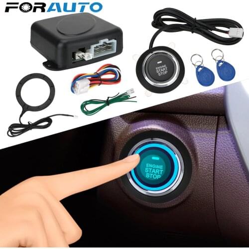 Car Alarm Engine Push Button 12V Keyless Entry Starter Antitheft System One Start Stop Button Entry Ignition Starter Switch