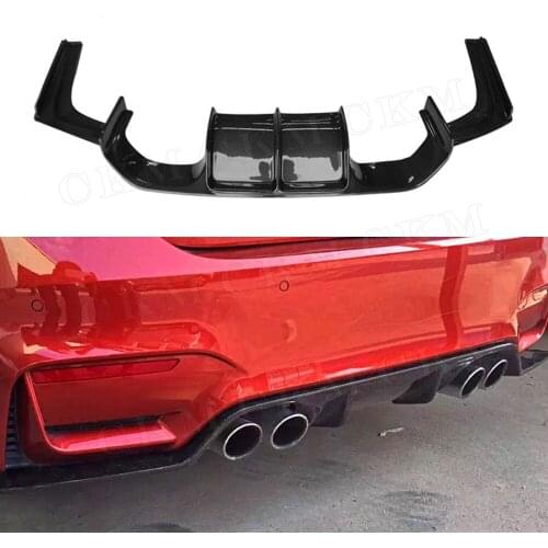Carbon Fiber Car Rear Bumper Lip Diffuser Spoiler for BMW 3 4 Serises F80 M3 F82 F83 M4 2014-2017 V Style 3PCS