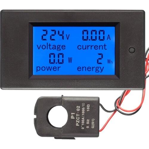 AC 100A Digital LED Power Panel Meter Monitor Power Energy Voltmeter Ammeter watt meter voltage meter