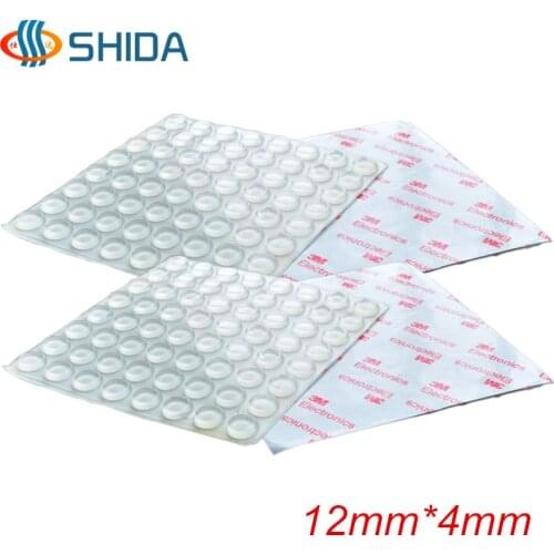 Hot Sale 300 PCS 12mm*4mm High Clear Anti Slip Silicone Rubber Feet Pads ,Self-Adhesive Flat Bumper Damper Pads,Shock Absorber