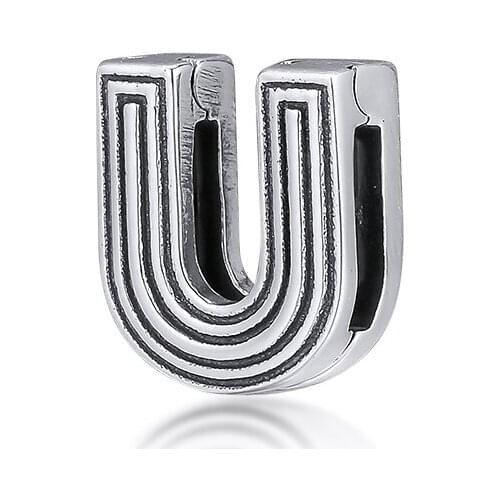 GPY Letter U Charms 925 Original Fit Reflexions Bracelet Sterling Silver Charm Beads for Jewelry Making Jewellery