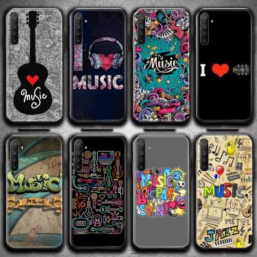 Graffiti I love music Phone Case For OPPO Realme 6 Pro Realme C3 5 Pro C2 RENO2-Z A11X XT