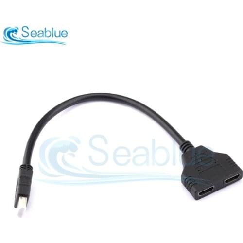 HDMI 1 In 2 Adapter Cable One-in-two-out Splitter Divider Male To Double Female Converter 1080P 30cm