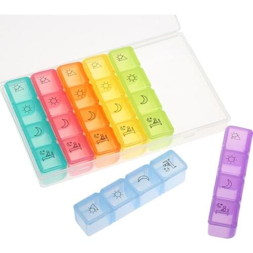 28 Slots Storage Box Portable Weekly Medication Pillbox 7 Days 4 Times a Day Pill Container Independent Travel Pill Case Holder