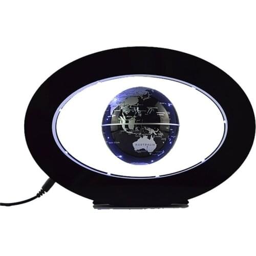 New Novelty Decoration Magnetic Levitation Floating Globe World Map with LED Light with Electro Magnet and Magnetic Field Sensor
