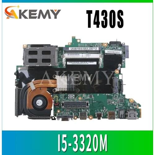 High quality For Thinkpad T430S T430SI Laptop motherboard 04X3687 With SR0MY I5-3320M CPU HM76 100% working well