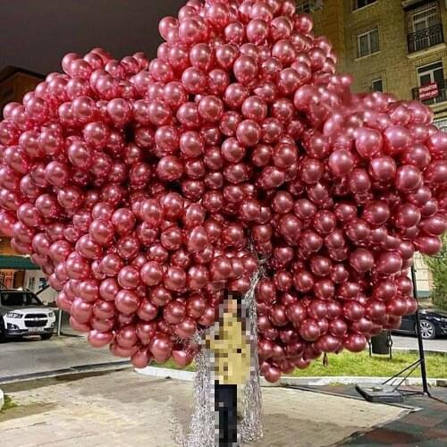 Wholesale 500pcs Chrome All Metallic Color Red Balloon Metal Gold Silver Green Balloon Wedding Birthday Party Decorations