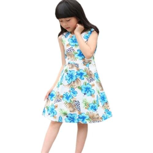 Baby Girls Floral Dress Girl Cotton Summer Princess Birthday Party Dresses 2-12Yrs Girls Fashion Dress for Wedding 2019 New A01