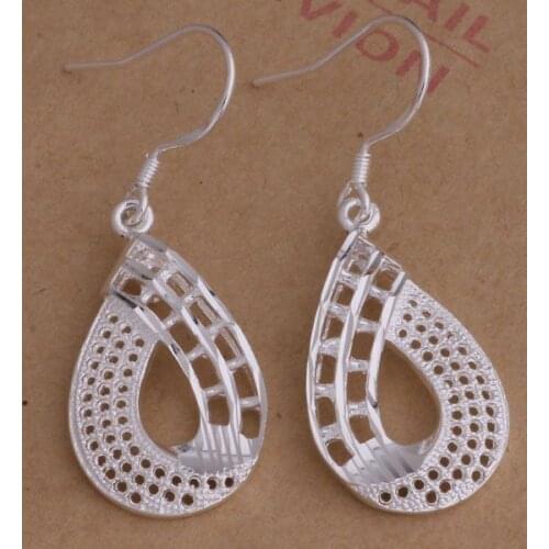 AE001 Hot sterling earrings , fashion jewelry , Mesh water droplets /buiaklpa afaaiwha silver color