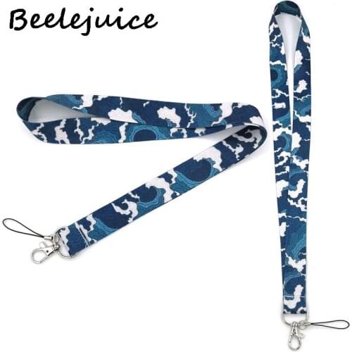 24pcs Hokusai Waves painting kids 90s cartoon funny vintage Neck Lanyards ID badge card holder keychain Mobile Phone Strap Gifts