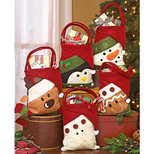 Christmas Candy Bag Santa Claus Christmas Gift Christmas Tree Hangings Bag Kids Gifts Holder Xmas Decoration cadeau noel