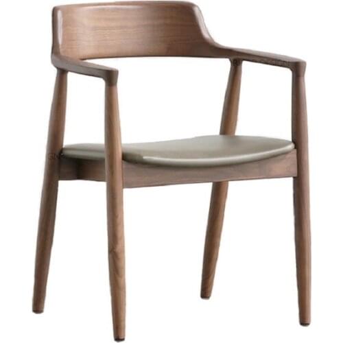 Nordic solid wood dining chair Kennedy president chair Hiroshima chair coffee shop restaurant meeting negotiation chair simple b