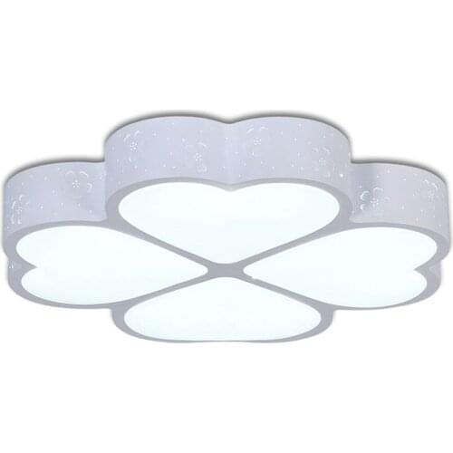 Modern Kids Bedroom Crystals Ceiling Light Elegant Acrylic Clover Living Room Ceiling Lamp Romantic Heart Ceiling Lightings