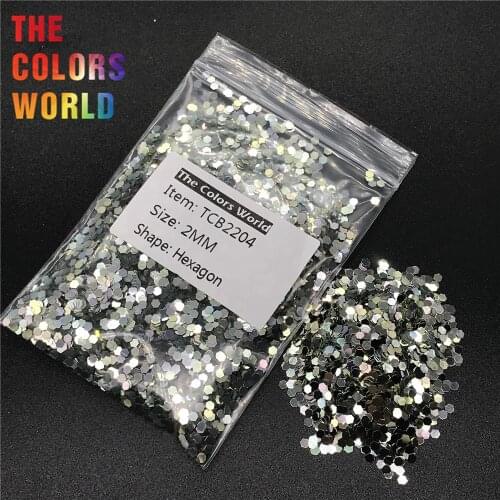 TCB2204 Hexagon Shape Metallic Luster Colorful Series Nail Glitter Nail Art Decoration Makeup Nail Gel Henna Tattoo Handwork DIY