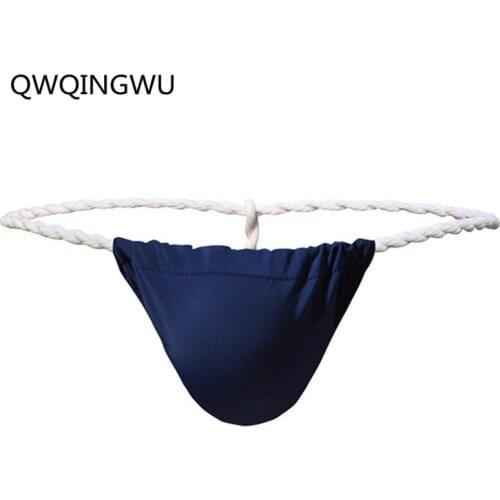 Sexy Men Briefs Wild String Ice Silky Thong Ultra-Thin Men Rope Belt Mens Underwear Thong Japanese Sumo Tanga Hombre Thongs