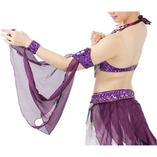 2018 Wholesale Women Cheap Belly Dance Accessories Belly Dancing Hand Veils Decoration Various Colors