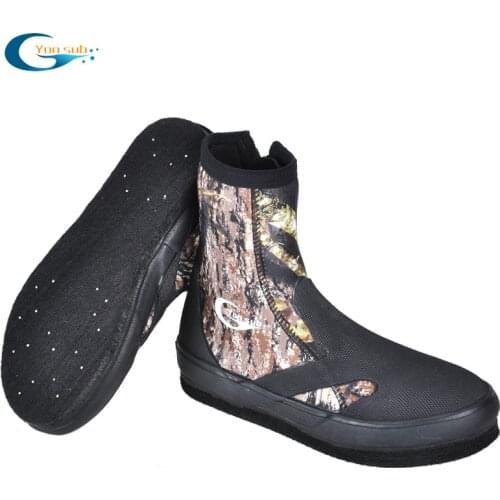 YONSUB 5MM Neoprene Diving Boots Wear-resistant Upstream Shoes Non-slip Fishing Shoes Camouflage Keep Warm Water Sports Shoes