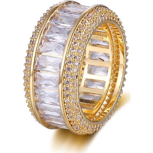 2021 New Arrival Iced Out Hip Hop Jewelry Rings Dropshipping Men Women 100% Micro Pave Zircon Ring Wholesale Rapper Jewellery