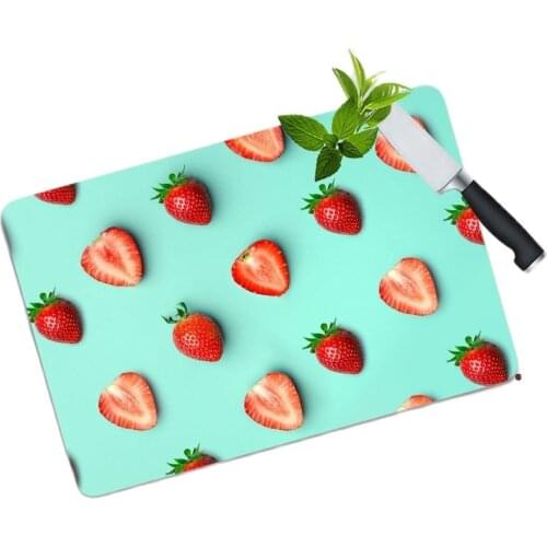 Glass Cutting Board Strawberry Patterned Glass Cutting Board Design Kitchen Antibalteriyel Chopping blokları30 Cm X 40 Cm