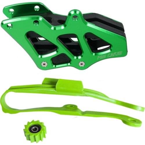 Green chain guide guard swingarm chain slide slider roller tension guide cover kit for kawasaki kx250f kx450f 2009-2015