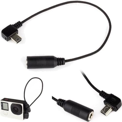 1pc Digital Camera Mini USB to 3.5mm Microphone Mic Adapter Transfer Cable Wire for GoPro Hero 3 3+ 4 Microphone Adapter Cable