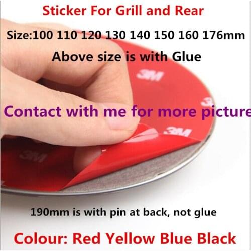 1pc New Car Styling 3D ABS Black Red Blue Yellow Front Grill Hood Rear Boot Badge Emblem Auto Sticker