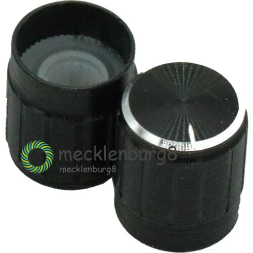 10PCS Black Volume Control Rotary Knobs For 6mm Dia Knurled Shaft Potentiometer 14x16mm