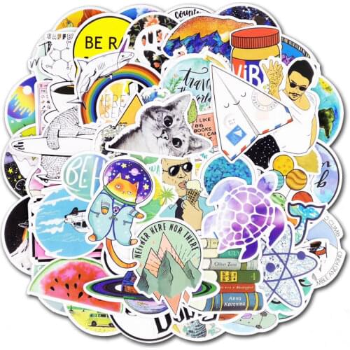 103PCS Cartoon Simple Colorful Ins Style Vsco Girl Stickers For Laptop Bicycle Car Helmet Skateboard Luggage Fridge Decal Pack