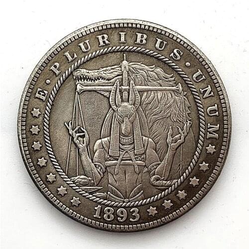 1893 Wandering Coin Wolf Dog Goat Skull Libra Commemorative Collection Coin Gift Lucky Challenge Coin