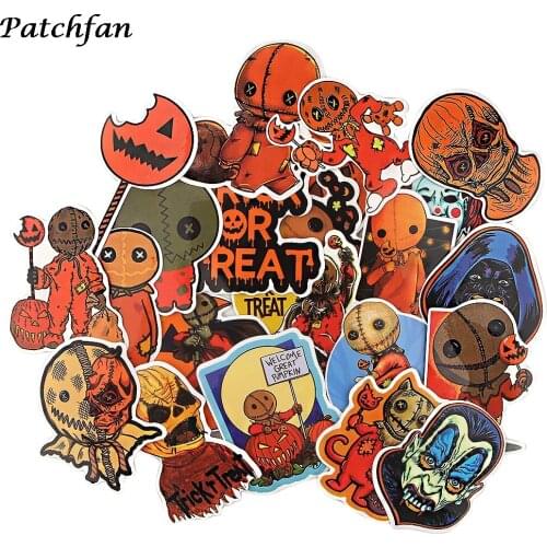 A4037 Patchfan 22pcs Halloween Style Cartoon Horror Character Stickers Decal DIY for Motorcycle Car Laptop Suitcase Guitar