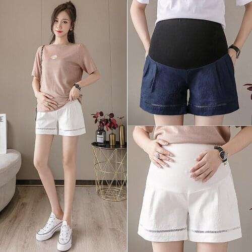 80060# Maternity Leisure Pants Summer Fashion Shorts Elastic Waist Pregnant Women Belly Support Pants Maternity Trousers