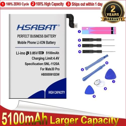 HSABAT 0 Cycle 5100mAh HB555591EEW Battery for Huawei Mate30 Pro 5G / Mate 30 pro 5G / Mate30Pro 5G Replacement Accumulator