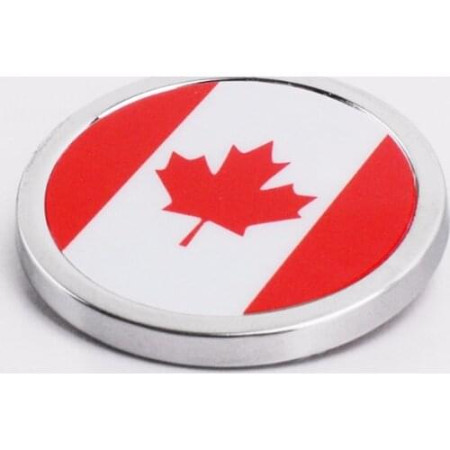 Auto Styling Round Car Sticker Mini Emblem Badge For Canadian flag For Chrysler Acura Audi Hyundai Infiniti Lincoln Pontiac KIA