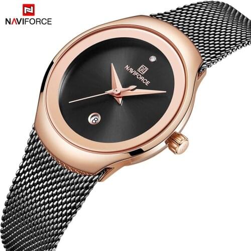 2021Women Watch NAVIFORCE Top Brand Luxury Fashion Elegant Ladies Quartz Watches Black Color Casual Clock Girl Relogio Feminino