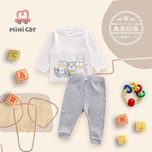 Childrens clothes baby clothes boys' baby pajamas T-shirt bottom coat suit spring and autumn winter clotheswinter clothes