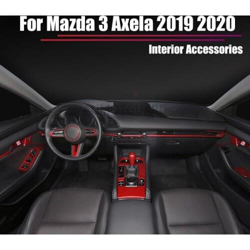 For Mazda 3 Axela 2019 2020 Interior Accessories Door Dashboard Console Air Oulet Trim Sticker Cup Holder Frame