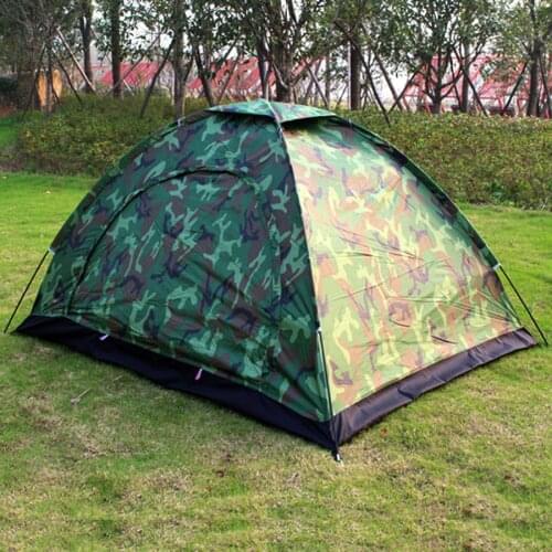 2 Person Ultralight Breathable Camouflage Single Layer Waterproof Windproof Anti-UV Outdoor Camping Tent With Fiberglass Pole