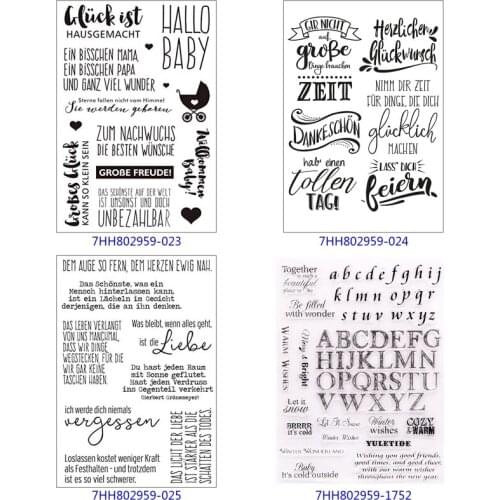 German Word DIY Silicone Clear Stamp Cling Seal Scrapbook Embossing Album Decor Craft