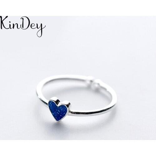 Exaggerated Gothic Blue Heart Rings For Women Charm Engagement Jewelry Girls Open Finger Knuckle Rings 2021