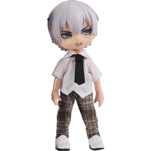 Ob11 doll shirt tie suit uniform with 1/12 BJD baby clothes beauty knot pig GSC body9 doll dress accessories