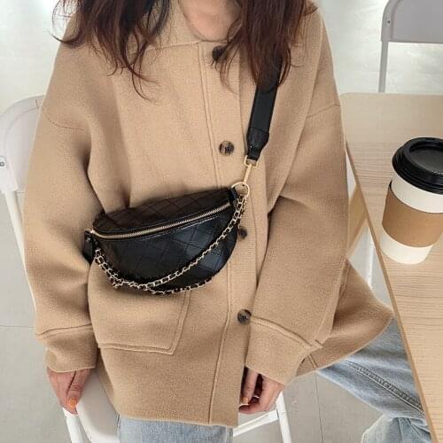 Fashion Women Waist Bags PU Leather Luxury Designer Chain Crossbody Bag Female Small Shoulder Messenger Bags Lady Chest Purse