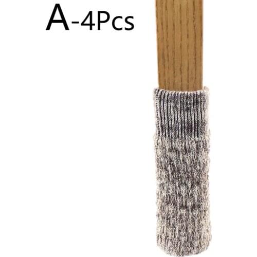 4PCS Chair Leg Socks Knitted Furniture Floor Protectors Pad Non Slip Anti-Noise Furniture Legs Feet Caps Covers Hardwood Floors