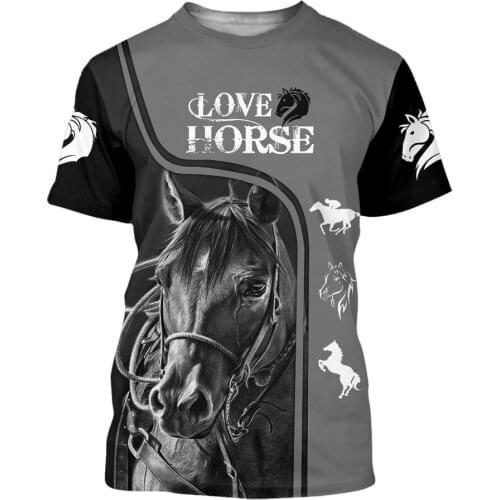 Summer New Fashion Tshirt Love Horse Pattern Beautiful Arabian Horse 3D Printed Men/Women O-Neck Tops Casual Harajuku