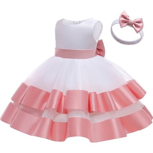 Infant Baby Clothes 2021 New Full Moon Banquet Female Baby Birthday Party Princess Dress For Girls Puffy Dresses Wedding Dresses
