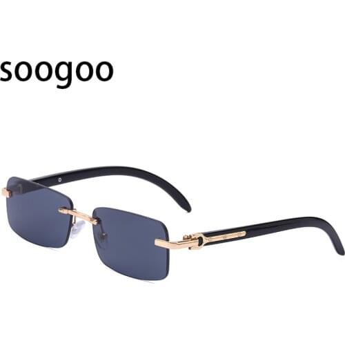 2021 Fashion Rimless Retro Sunglasses Men Vintage Luxury Brand Designer Sunglasses Women Classic Rectangle Eyeglasses