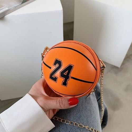 Mini Basketball Shape Chain Crossbody Bag for Women Digital Decoration Shoulder Bag Round Casual Girls Clutch Funny Pouch 2021